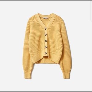Everlane Texture Cotton Cardigan in Buttermilk